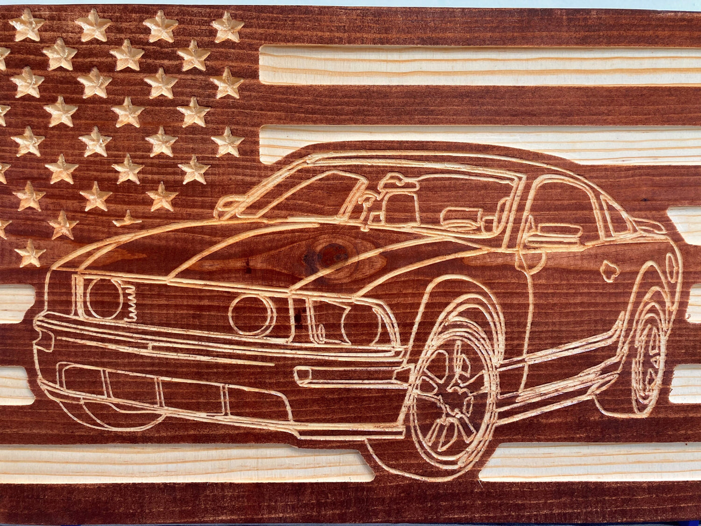 2005-2014 Ford Mustang American Flag/ Garage Sign | 05-14 Ponycar Garage Decor | S-197 05 06 07 08 09 10 11 12 13 14 Mustang Sign
