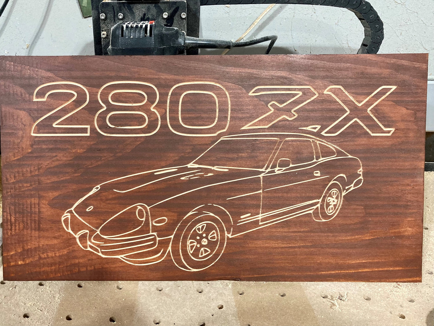 Datsun 280ZX Wood Wall Sign | 79-82 Nissan S130 Line Drawing for the Garage not 280Z