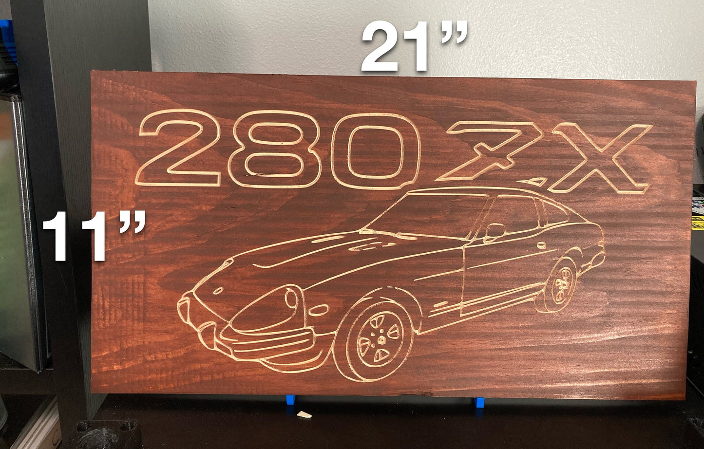 Datsun 280ZX Wood Wall Sign | 79-82 Nissan S130 Line Drawing for the Garage not 280Z