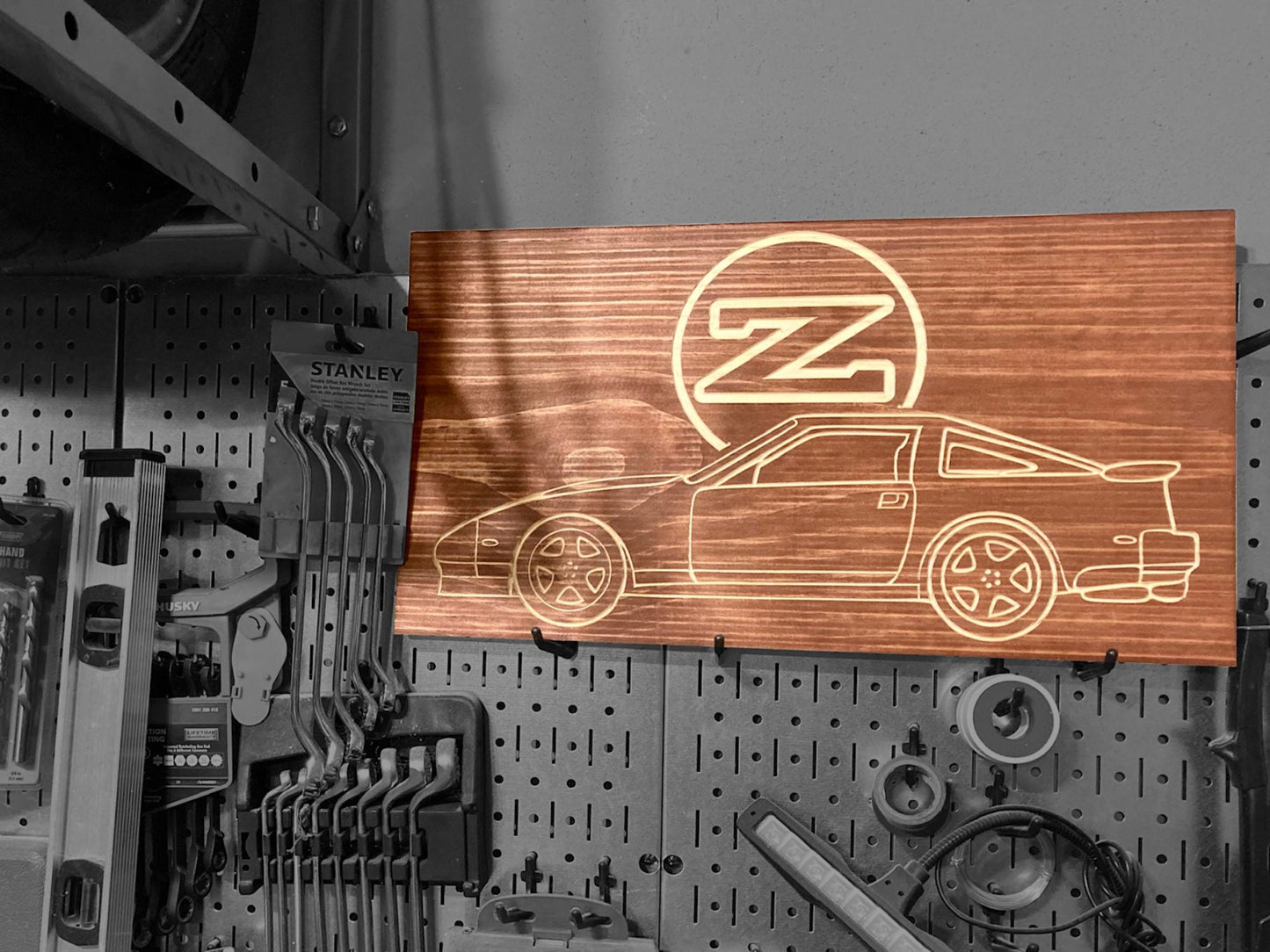 Nissan 300ZX Wood Wall Sign | 83-89 Nissan Z31 Line Drawing for the Garage or Man Cave