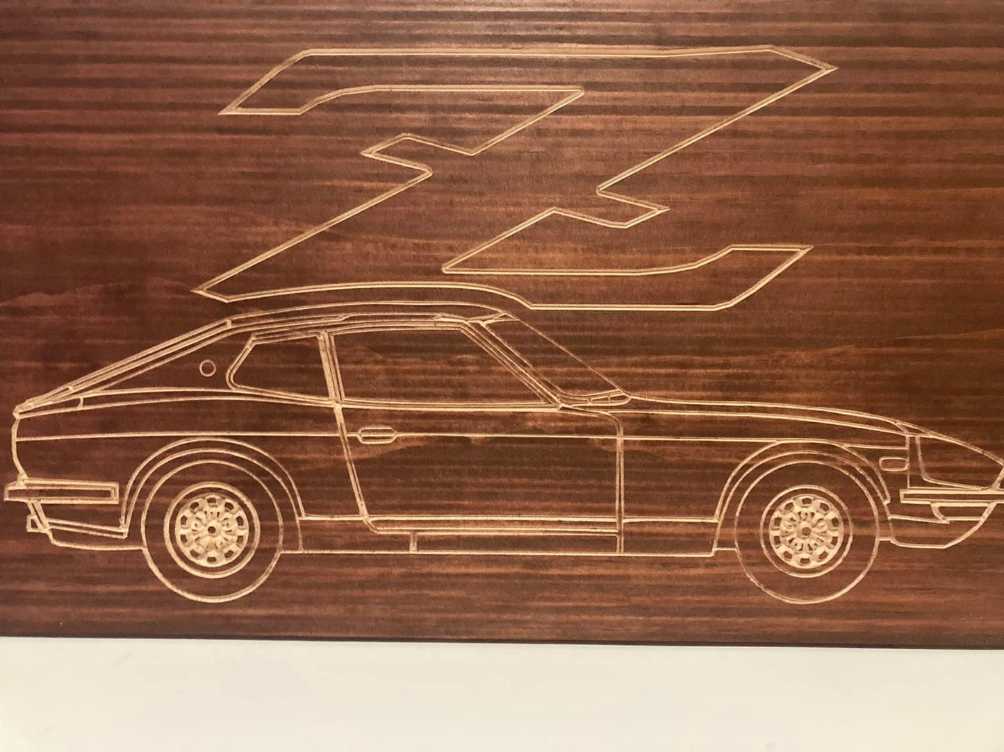 Datsun 240Z 260Z 280Z 2+2 Wood Wall Sign | 1969-1973 S30 Line Drawing for the Garage not 280ZX