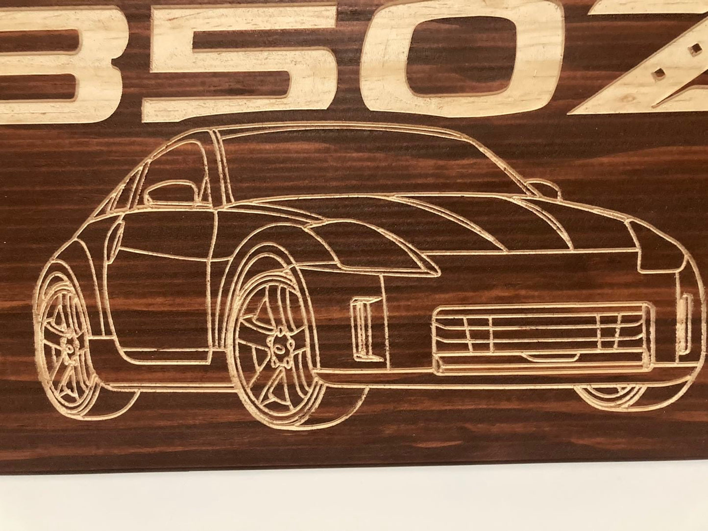 Nissan 350Z Wood Wall Sign | 02-09 Nissan Z33 Line Drawing for the Garage not 370Z