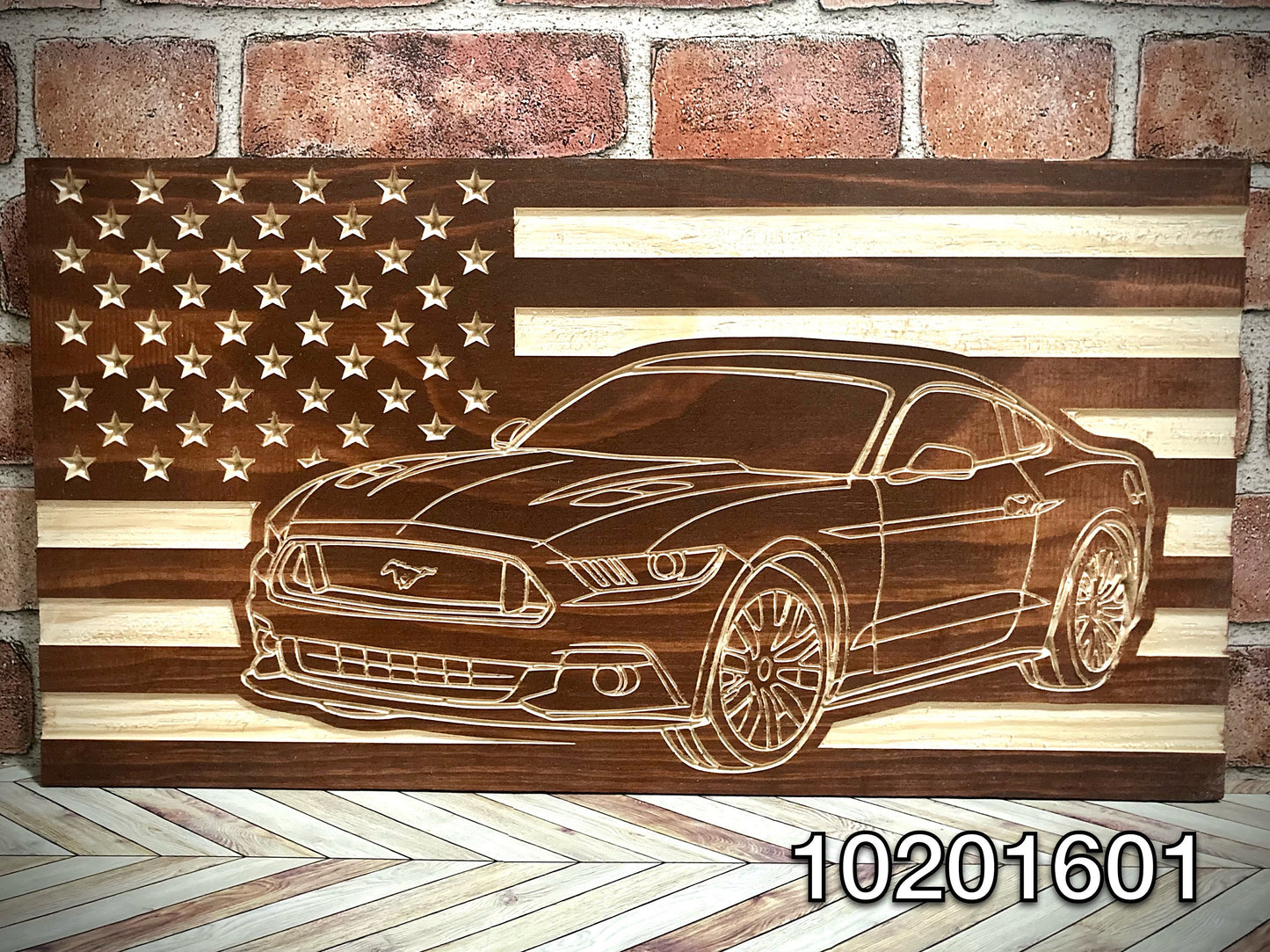 2015-2023 Ford Mustang COUPE American Flag/ Garage Sign | 15-23 Ponycar Garage Decor | S-550 15 16 17 18 19 20 21 22 23 Mustang Sign