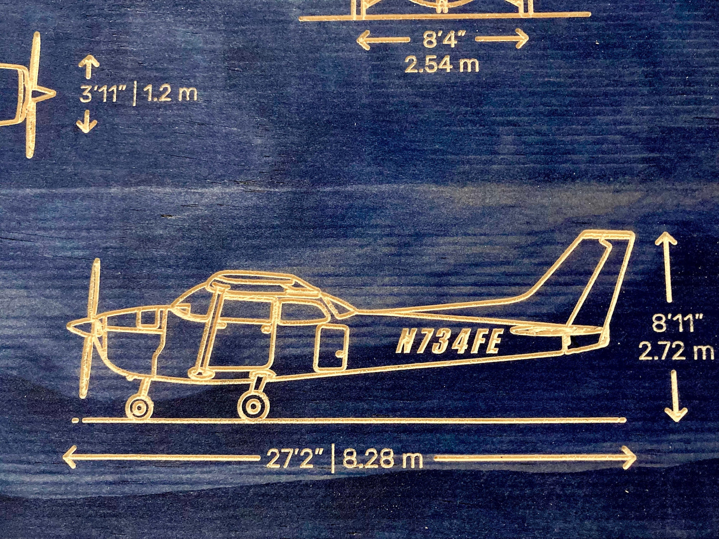 CUSTOM Cessna 172 Skyhawk Blueprint Sign / Wall Art/ Hanger Decor / Pilot License Graduation Gift for Your Flying Friends