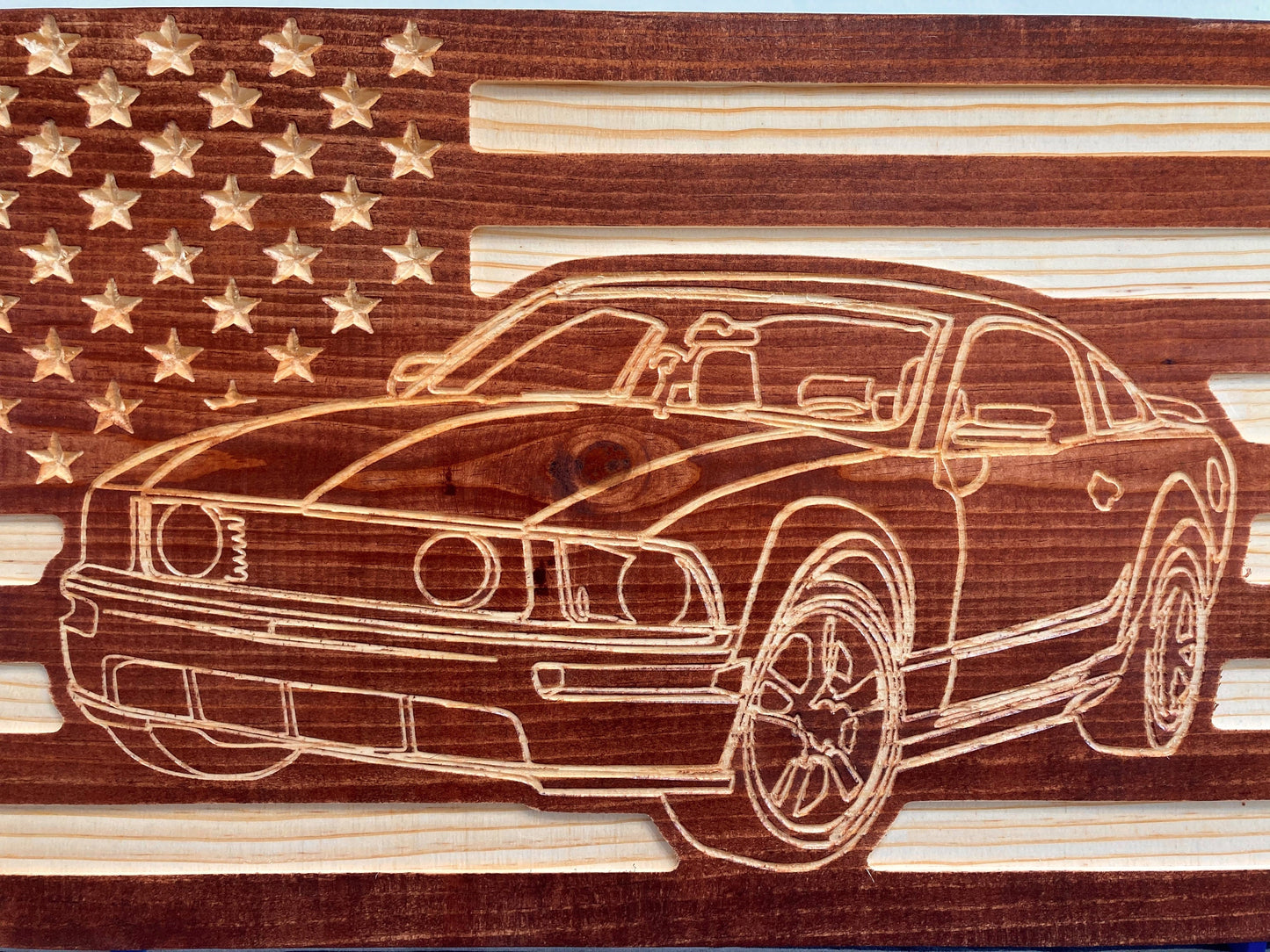 2005-2014 Ford Mustang American Flag/ Garage Sign | 05-14 Ponycar Garage Decor | S-197 05 06 07 08 09 10 11 12 13 14 Mustang Sign