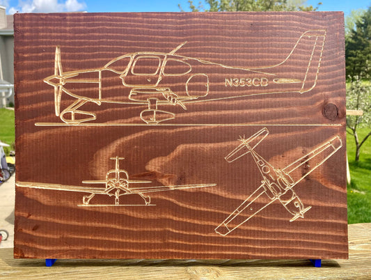 CUSTOM Cirrus SR22 Blueprint Sign / Wall Art/ Hanger Decor / Pilot License Graduation Gift for Your Flying Friends