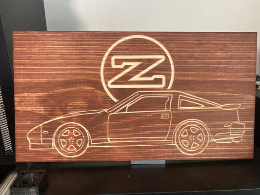 Nissan 300ZX Wood Wall Sign | 83-89 Nissan Z31 Line Drawing for the Garage or Man Cave