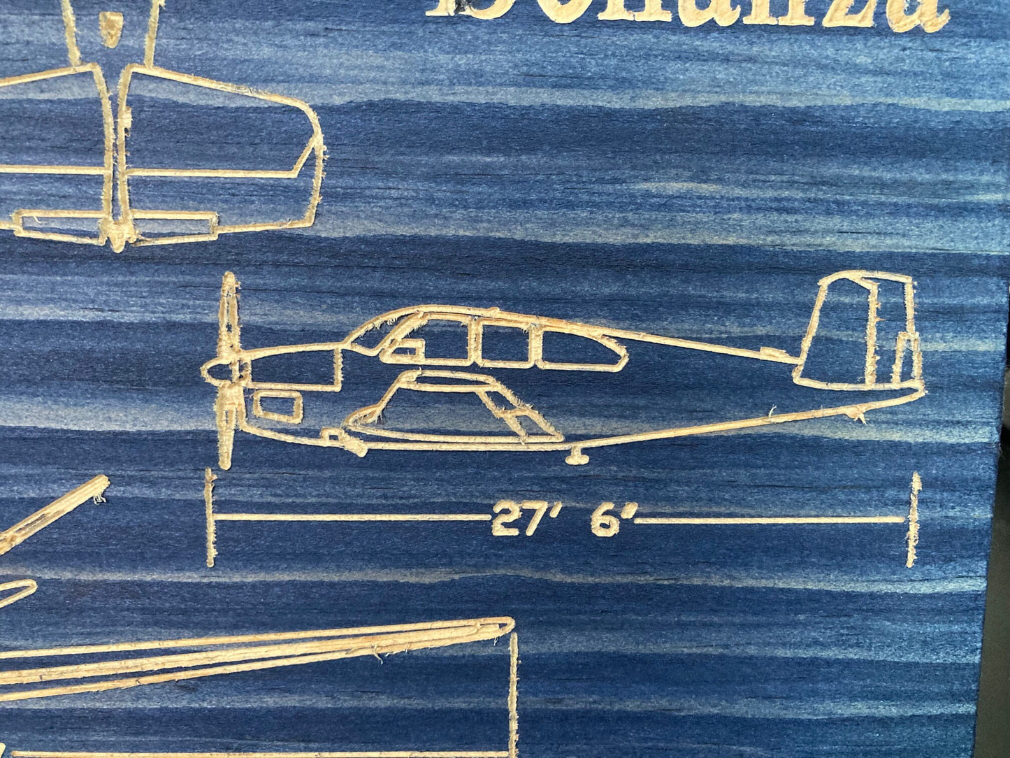 CUSTOM Beechcraft Bonanza Model 35 Blueprint Sign / Wall Art/ Hanger Decor / Pilot License Graduation Gift for Your Flying Friends
