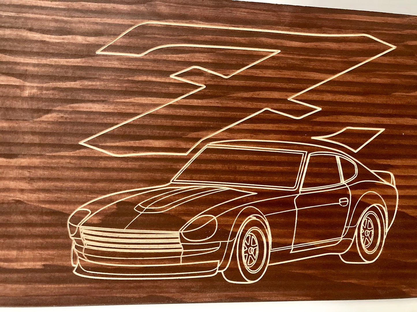 Datsun 240Z 260Z 280Z CUSTOM RACER COUPE Wood Wall Sign | 1969-1973 S30 Line Drawing for the Garage not 280ZX