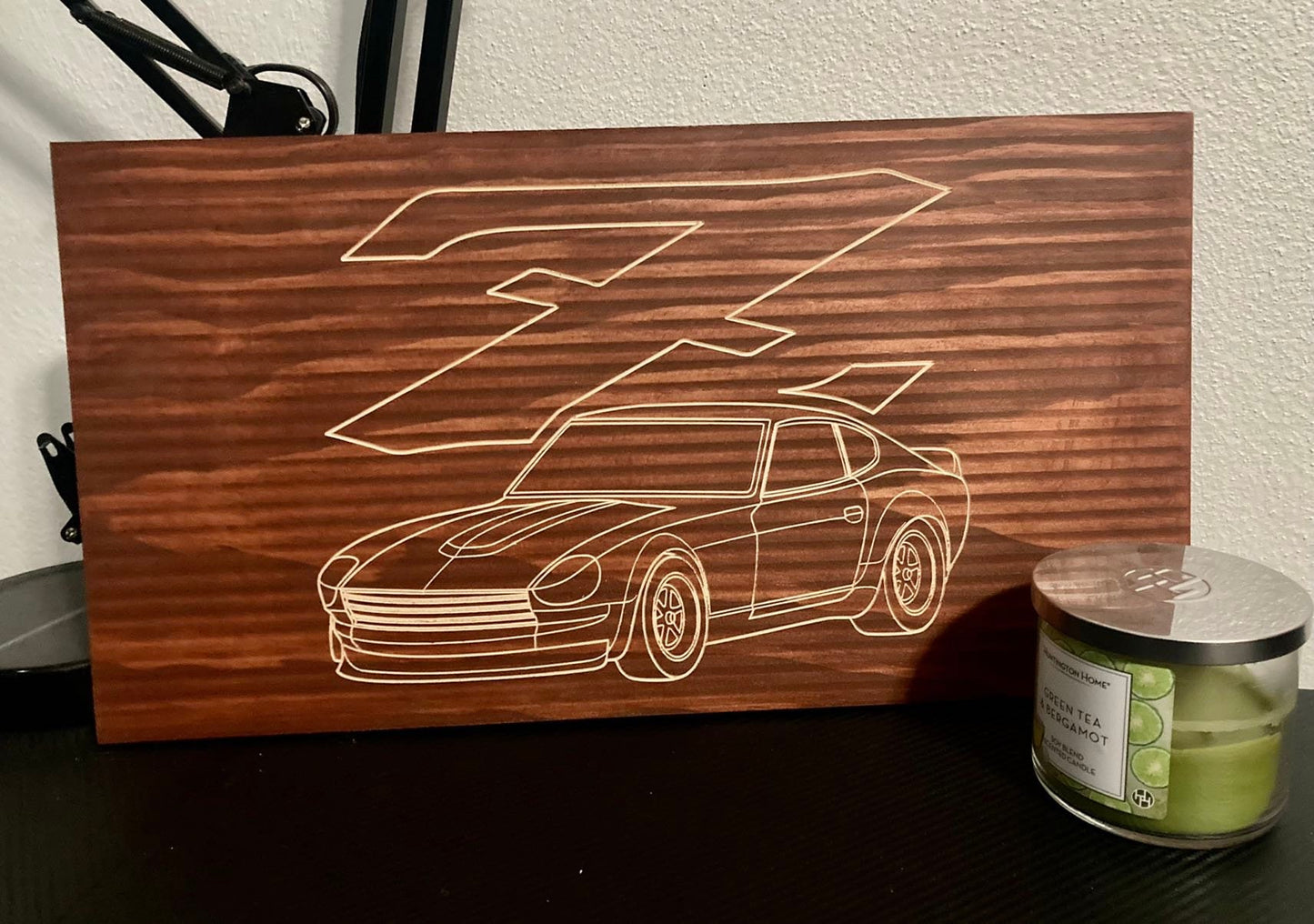 Datsun 240Z 260Z 280Z CUSTOM RACER COUPE Wood Wall Sign | 1969-1973 S30 Line Drawing for the Garage not 280ZX