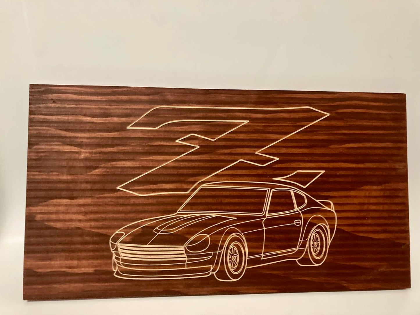 Datsun 240Z 260Z 280Z CUSTOM RACER COUPE Wood Wall Sign | 1969-1973 S30 Line Drawing for the Garage not 280ZX