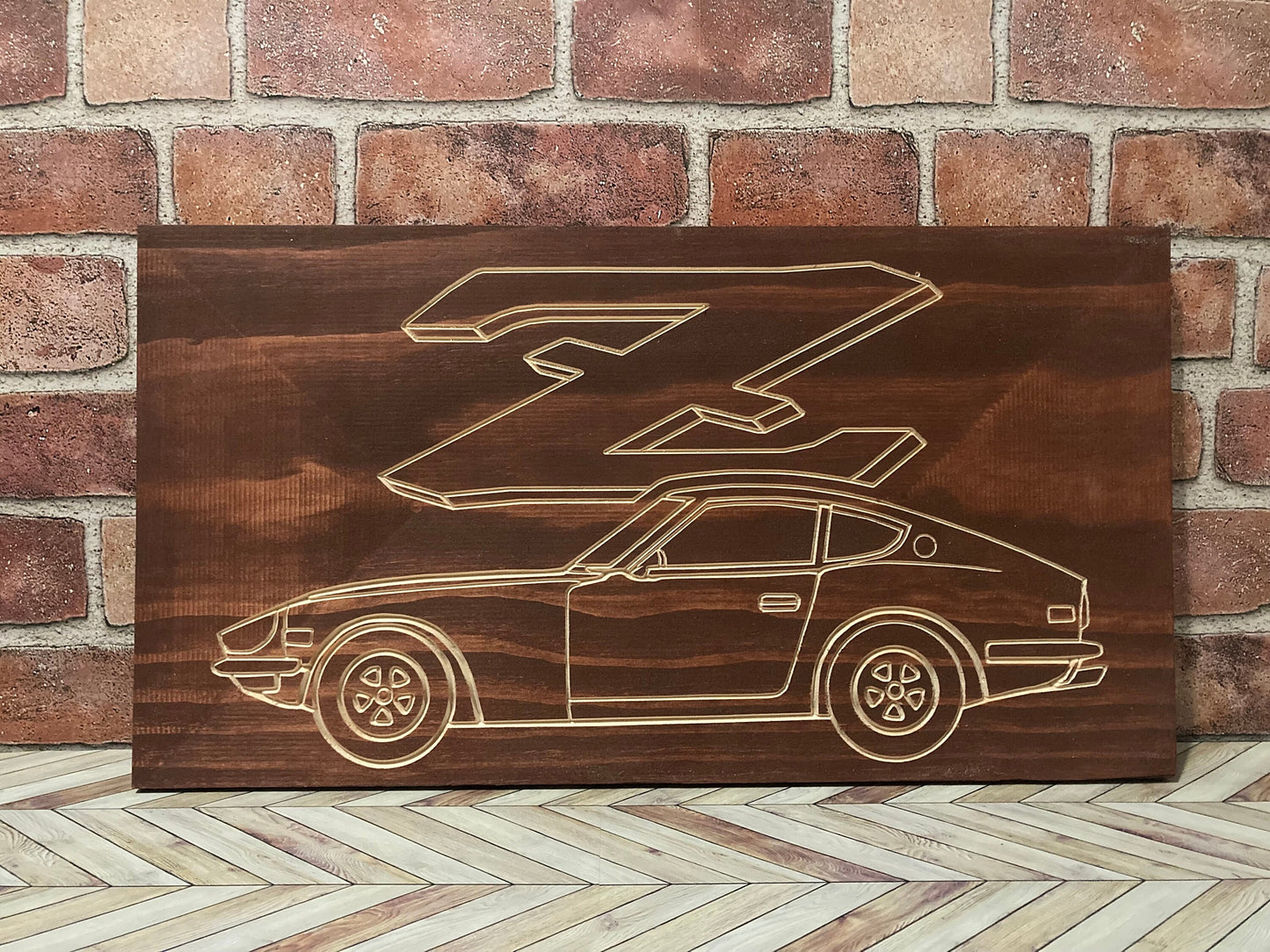 Datsun 240Z 260Z 280Z STOCK COUPE Wood Wall Sign | 1969-1973 S30 Line Drawing for the Garage not 280ZX