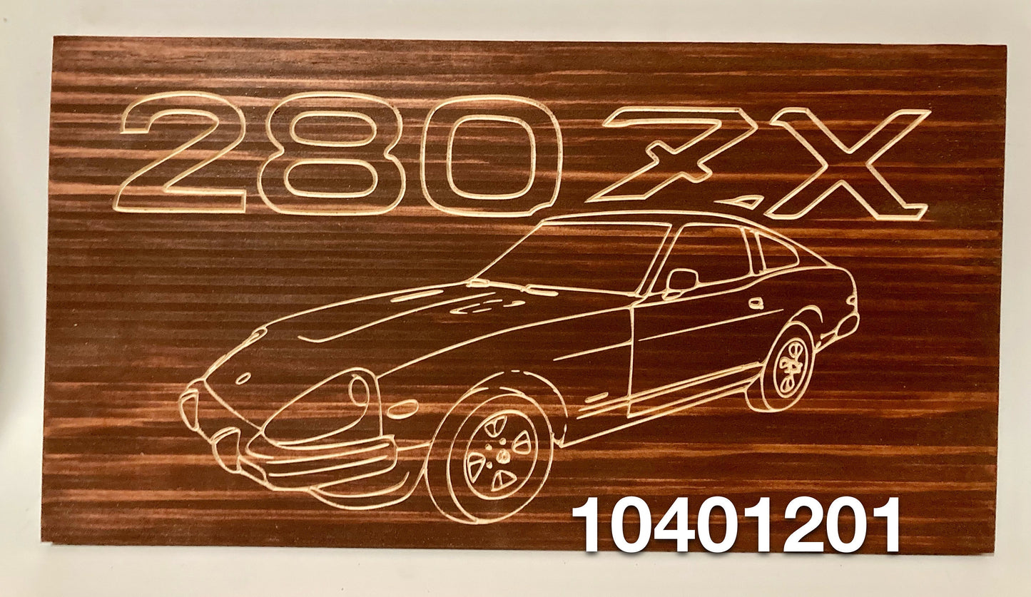 Datsun 280ZX Wood Wall Sign | 79-82 Nissan S130 Line Drawing for the Garage not 280Z